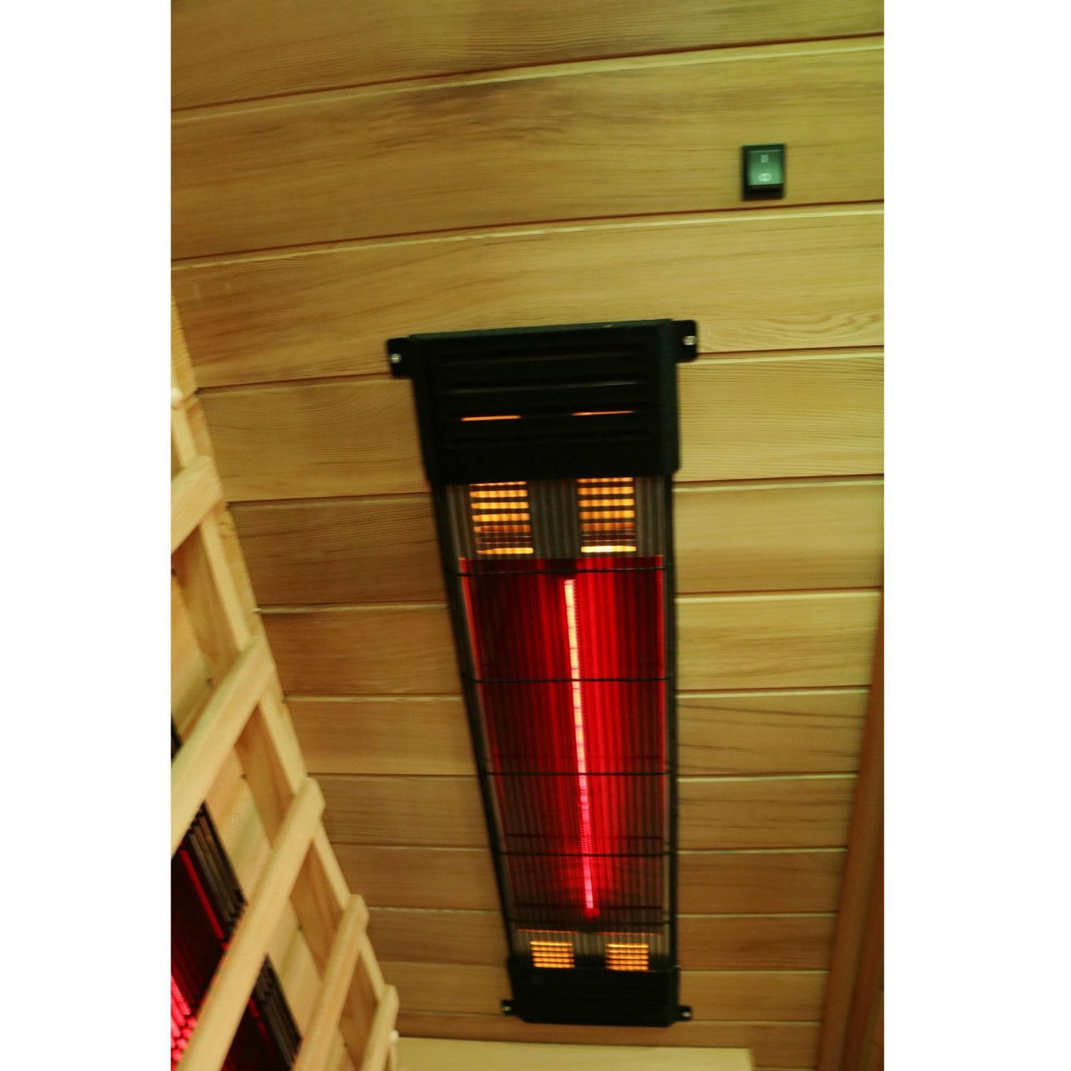 Dewello® Infrarotkabine Infrarotsauna LAKEFIELD PRO 140x140 inkl. Duo Strahler, Vollspektrumstrahler, Bodenstrahler Hemlockholz & Zedernholz, LED-Farblicht, Bluetooth, FM,MP3,USB