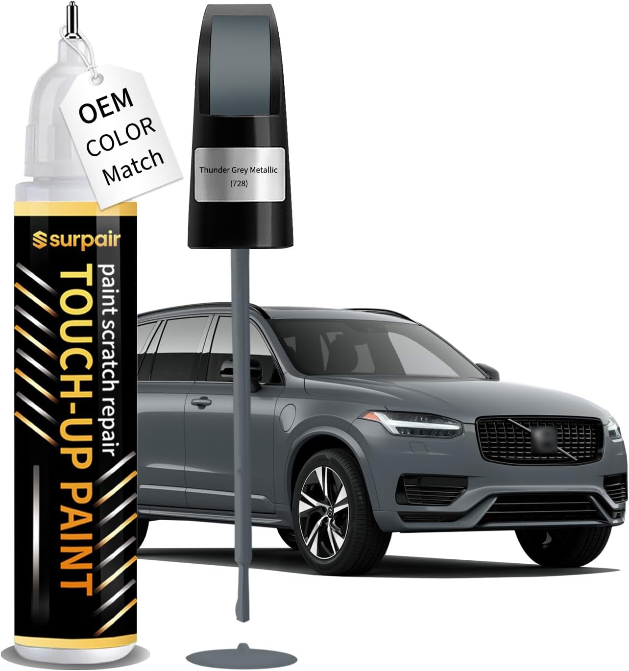 Ice White 614 Touch up Paint for Volvo OEM Color Match Car Scratch Repair Kit for Nicks & Chips Scratches Quick & Easy Paint Fix 2-In-1 Car Scratch Remover Pen
