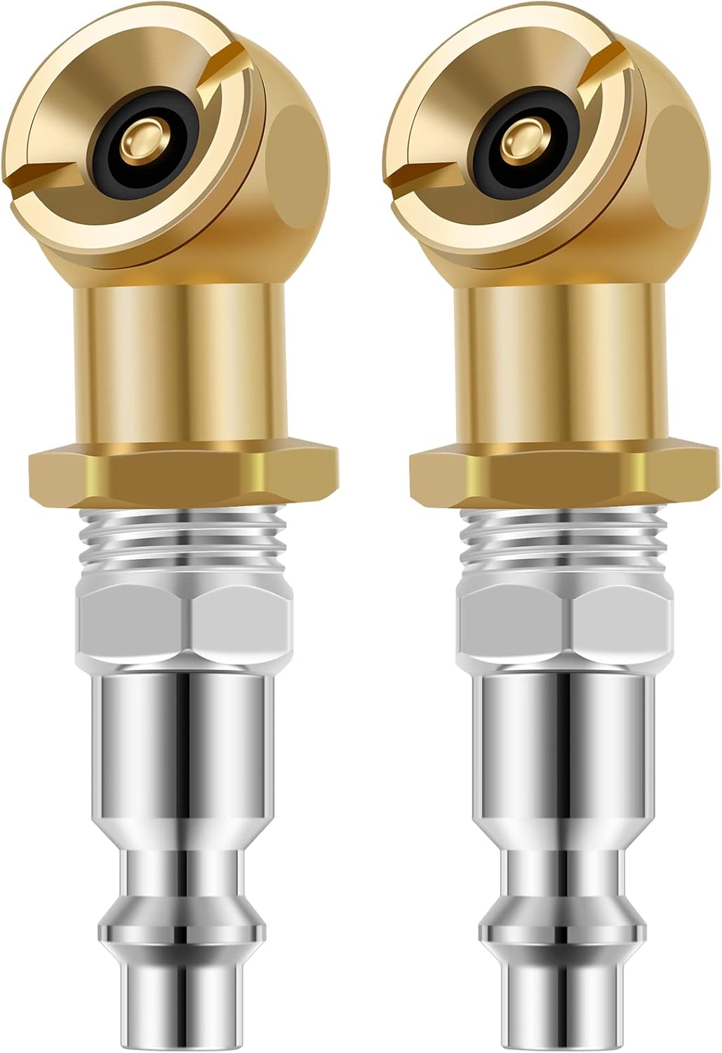 Ball Inflator Air Chuck Set Brass 1/4NPT Air Compressor Tire Inflator Attachment, Inflator Gauge Compressor Accessories for Car Truck Bicycle Motorcycle,2 Pack