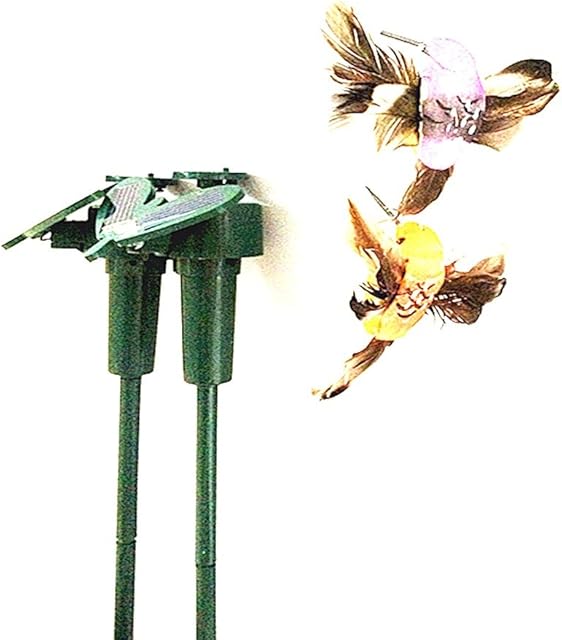 Luwu-Store Beautiful Solar Powered Flying Fluttering Hummingbird Flying Birds DIY Garden Home Decoration Random Style