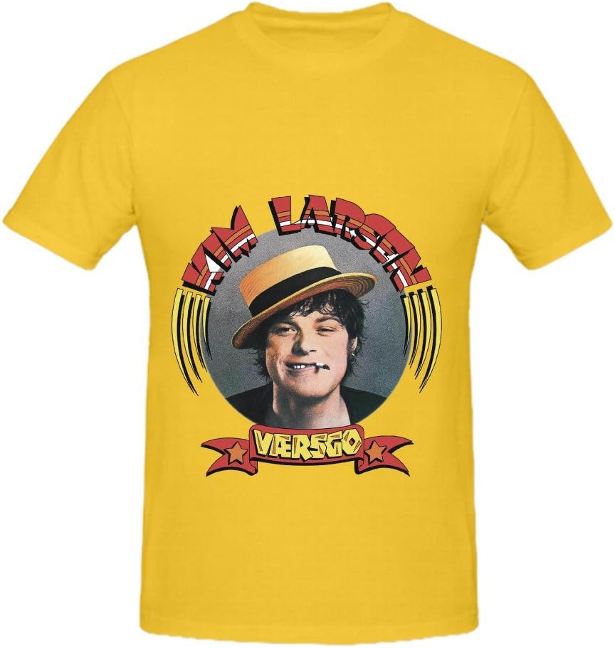 Kim Larsen Vrsgo Rock Mens Crew Neck Digital Printed T Shirts Yellow