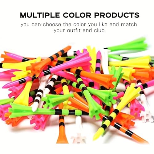 SWINGTEK 120 Stück Kunststoff-Golf-Tees, enthalten 100 Stück 8,9 cm unzerbrechliche lange Tees und 20 kurze Tees, gemischte Farben, Reibungswiderstandsreduzierung