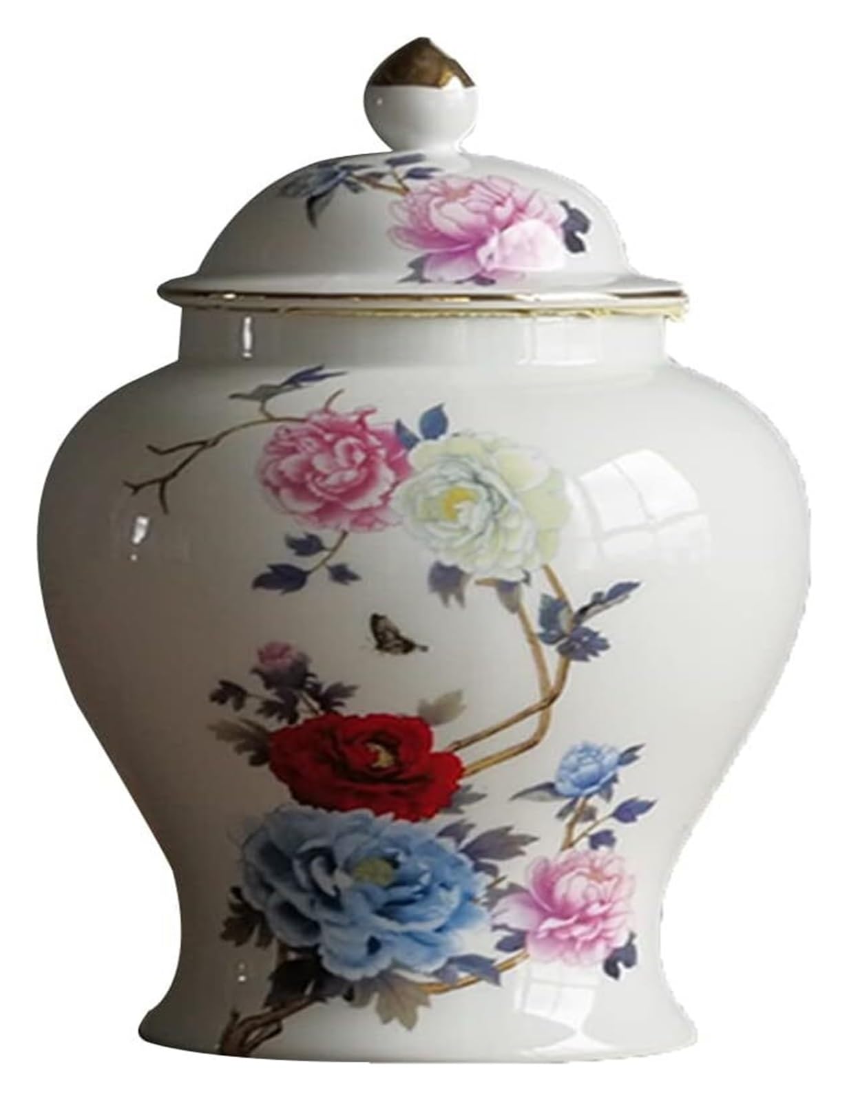 Słoiki z herbatą Ceramiczny słoik na imbir Niebiesko-biały pojemnik na herbatę z pokrywką do wystroju domu, słoik Tradycyjne chińskie emaliowane porcelanowe pojemniki na słoiki do przechowywania C