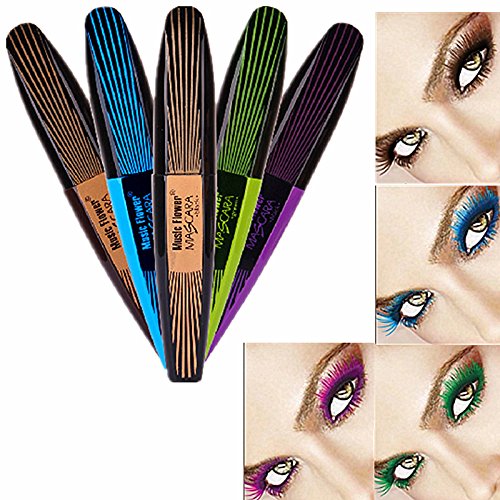 UCLL Color Mascara Long Thick Curling Waterproof Mascara Lash Fattening Mascara Black Brown Green Blue Purple (5PC)