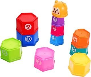 Toyvian 11Pcs Rolo Hexagonal Empilhamento Copos Brinquedo Para Crianças Coisas Da Criança Crianças Brinquedos Educativos Empilhamento Brinquedos Ternos Do Bebê Empilhar Copos Pai-Filho
