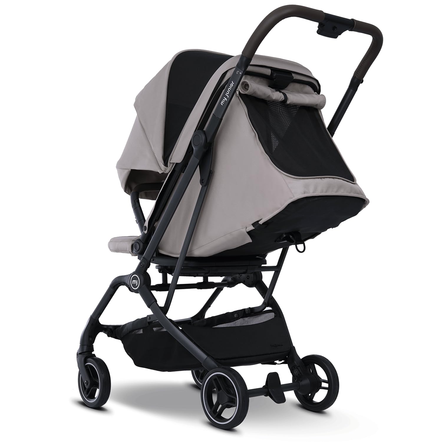 my junior® PICO³⁶⁰ | bis 22kg | 360° rotierbare Sitzeinheit | ergonomische Liegeposition | großes UV50+ Sonnenverdeck | 2 Belüftungsfenster - Chai Latte