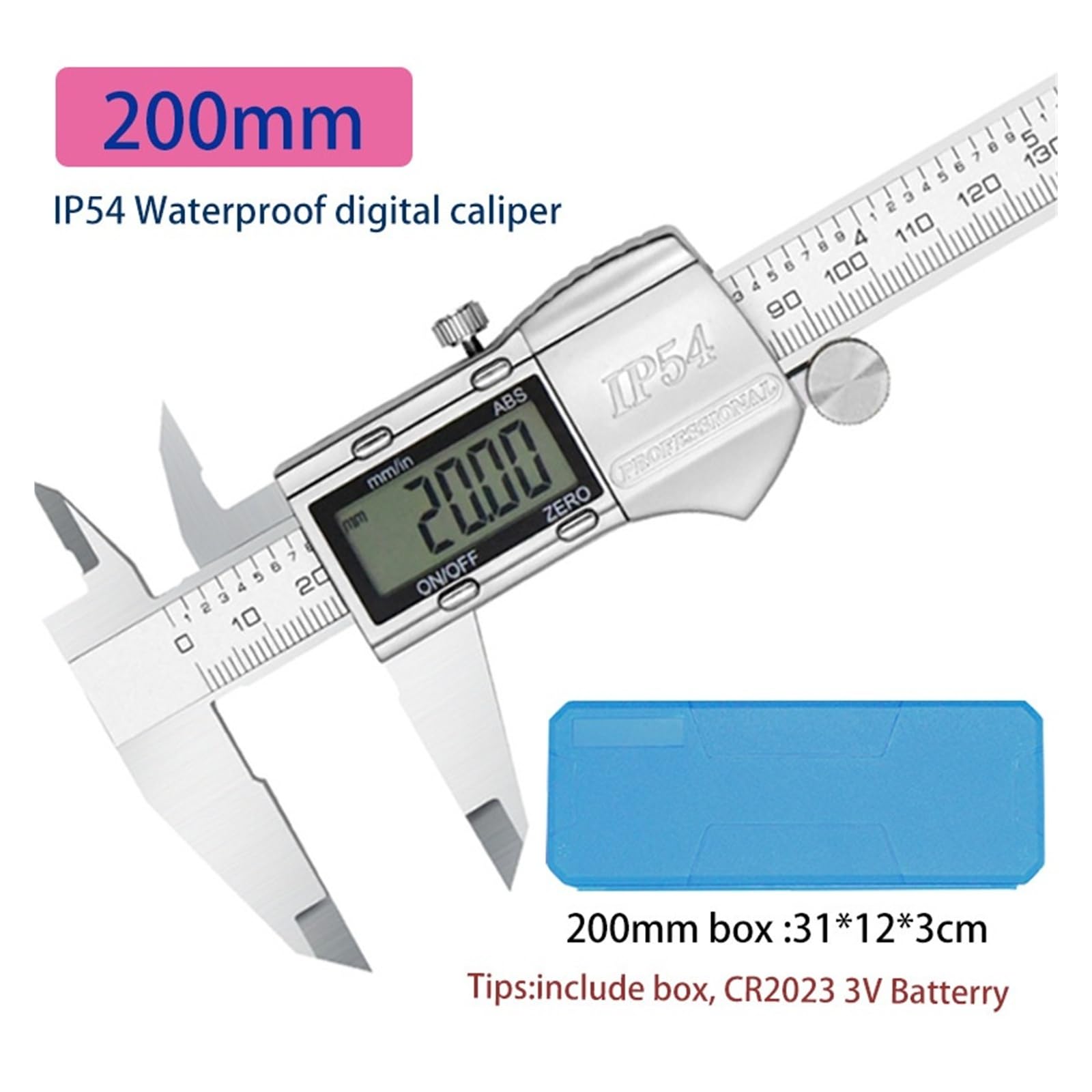 Suwmiarka cyfrowa IP54 150/200/300 mm wodoodporna elektroniczna suwmiarka ze stali nierdzewnej narzędzia pomiarowe Szerokie zastosowanie(0-200mm)