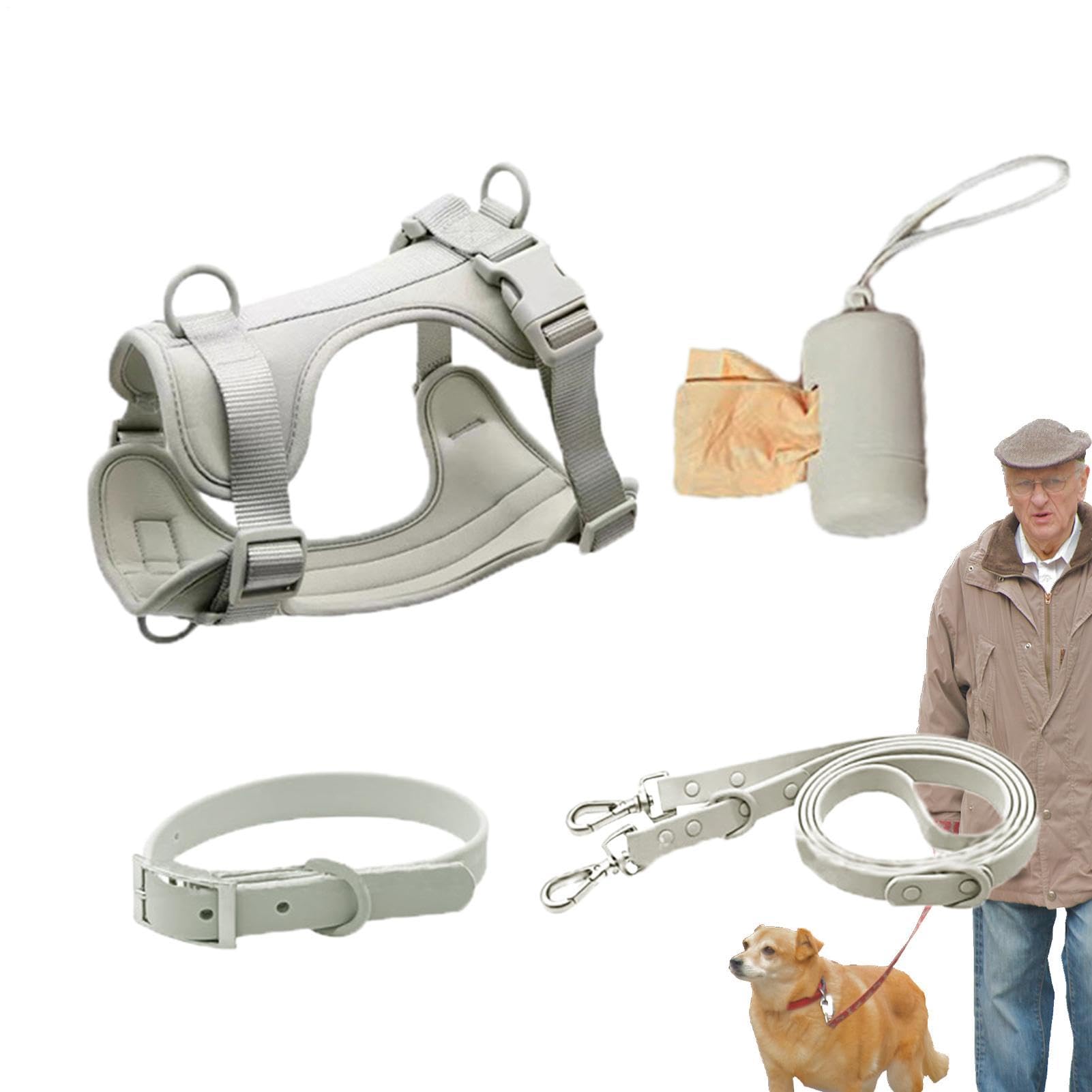 Hundegeschirr-Set für mittelgroße Hunde, Hundeleinen-Set Halsbänder Leinen | Wasserdichtes Set zum Spazierengehen mit Hunden für das Gehtraining