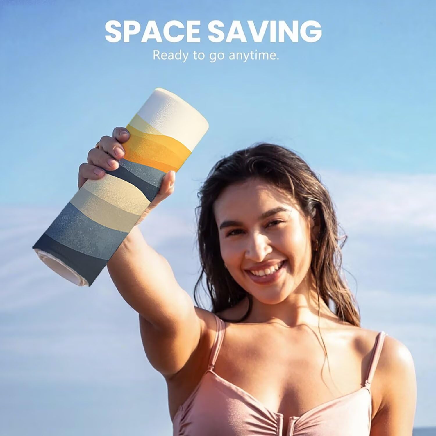 Toalla Playa Grande 150x200 Toalla Playa Microfibra, Ligera Secado Rápido, Sin Arena Portátil Toallas para Viajes, Hombre, Mujer Toallas, para Natación, Camping, Gimnasio (Color Onda) p-150
