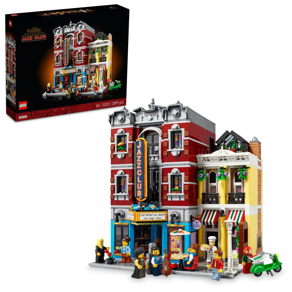 LEGO 10312 Icons Jazz Club Model Set for Adults with 5 Sections