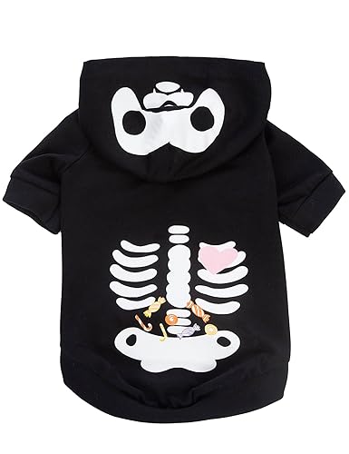 Dog Halloween Shirts Pet Skull Clothes Halloween Cat Skeleton Costume