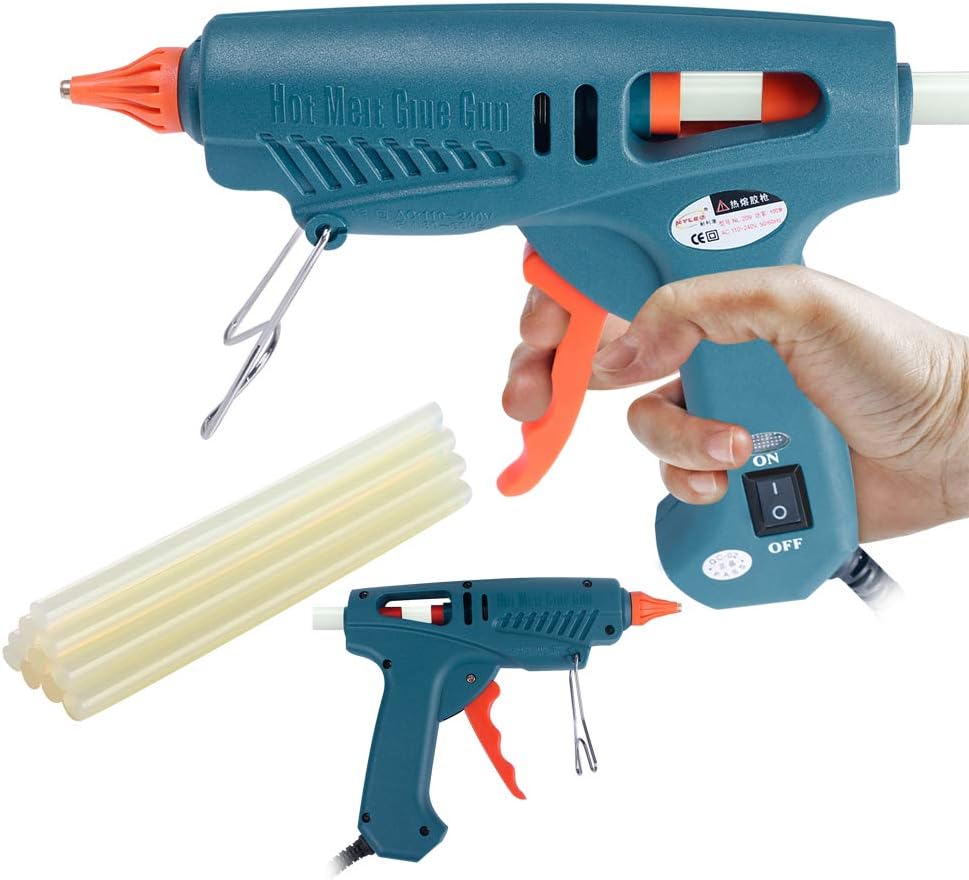 Hot Melt Glue Gun Craft Art DIY Hobbycraft 100W With 10pcs sticks Refills UK Plug For Home Repairs,Plastic,Paper Card,Fabric Adhesive Kit