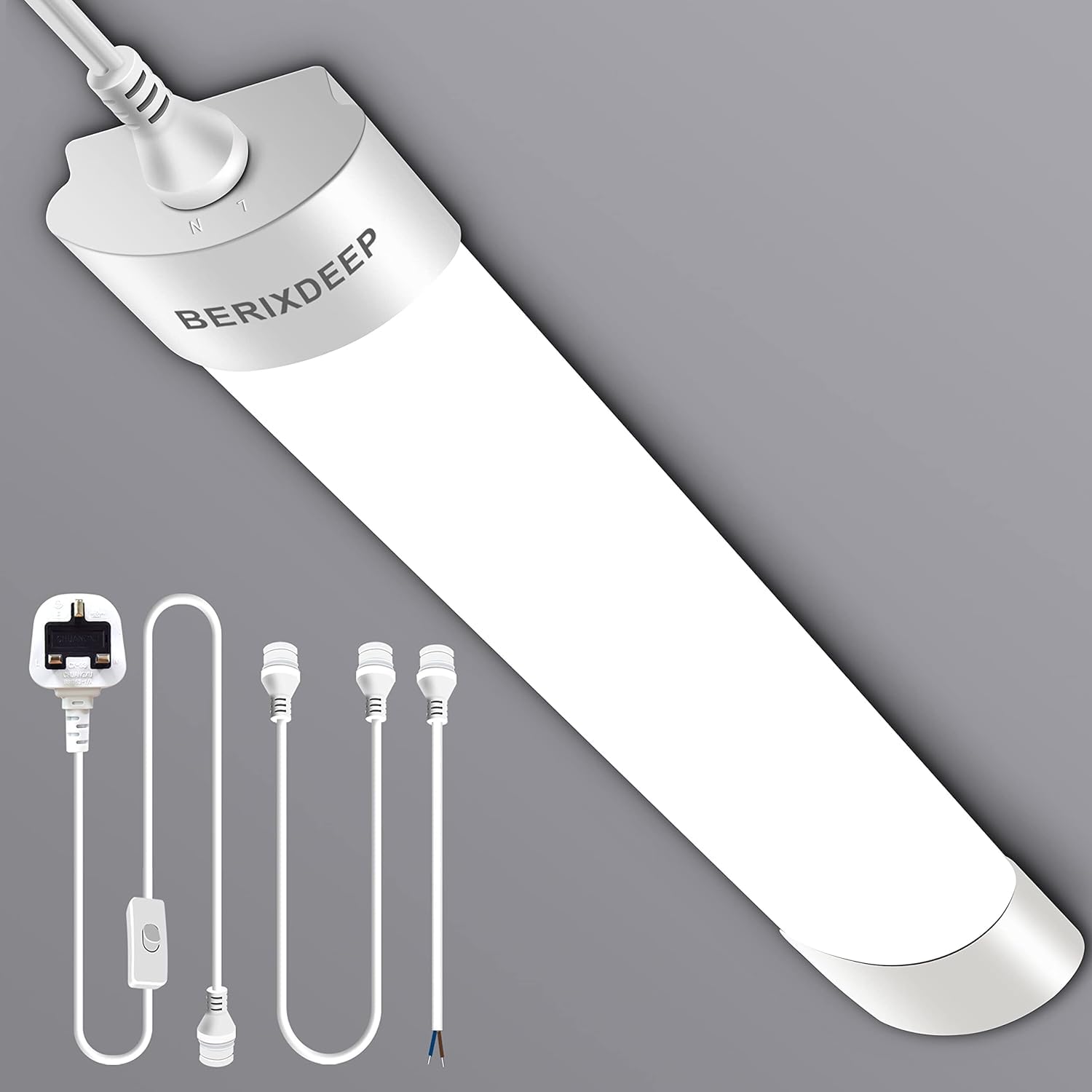 CCT Tunable LED Batten Light 1.3ft, Waterproof Plug in Strip Lights with Adjustable Colour for Cupboard Kitchen Cabinet