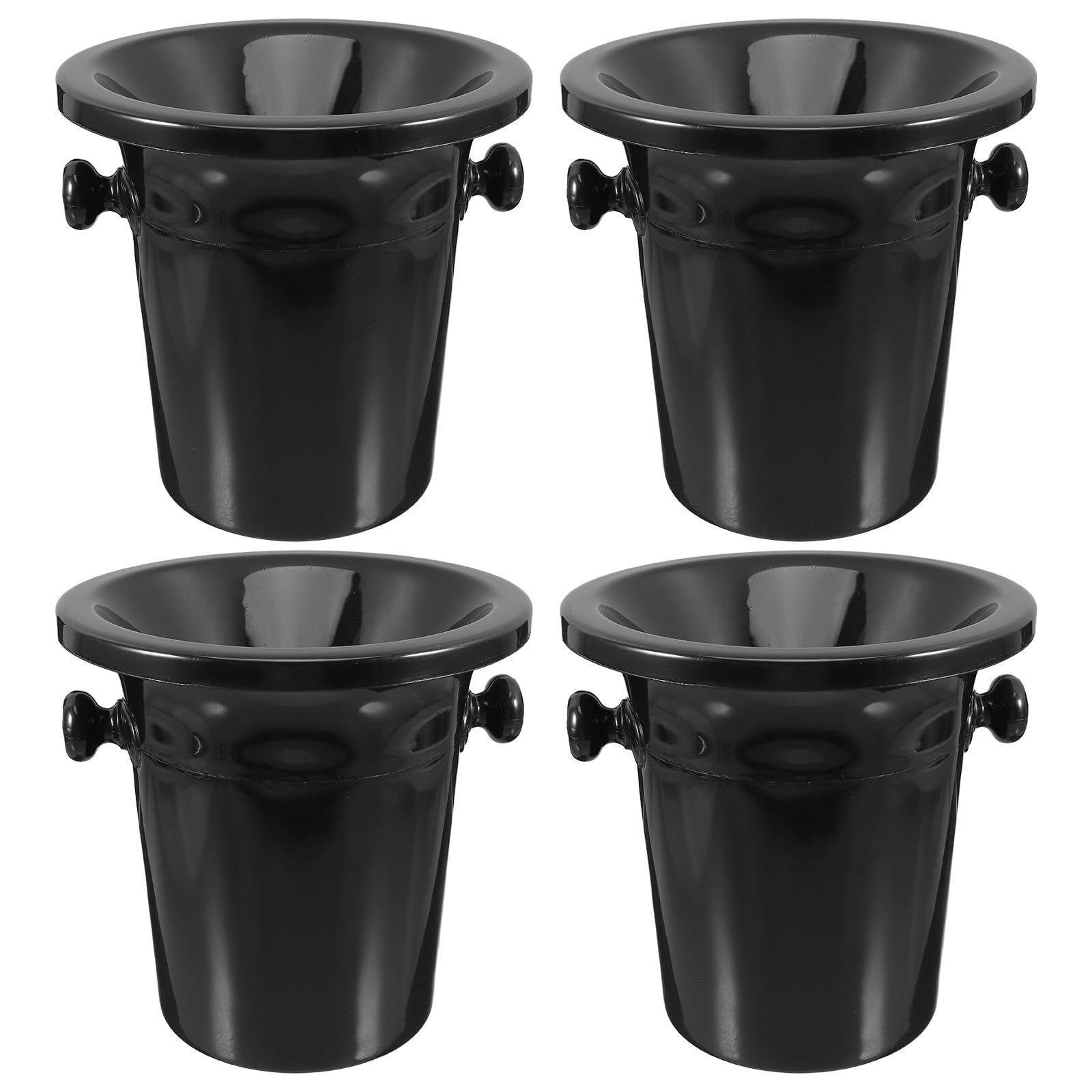 Abaodam 4 Escupideras Creativas para Cata de Vinos en Plástico Negro Doble Oreja, Diseño Redondo y Estilo Occidental para Bares y Bodegas