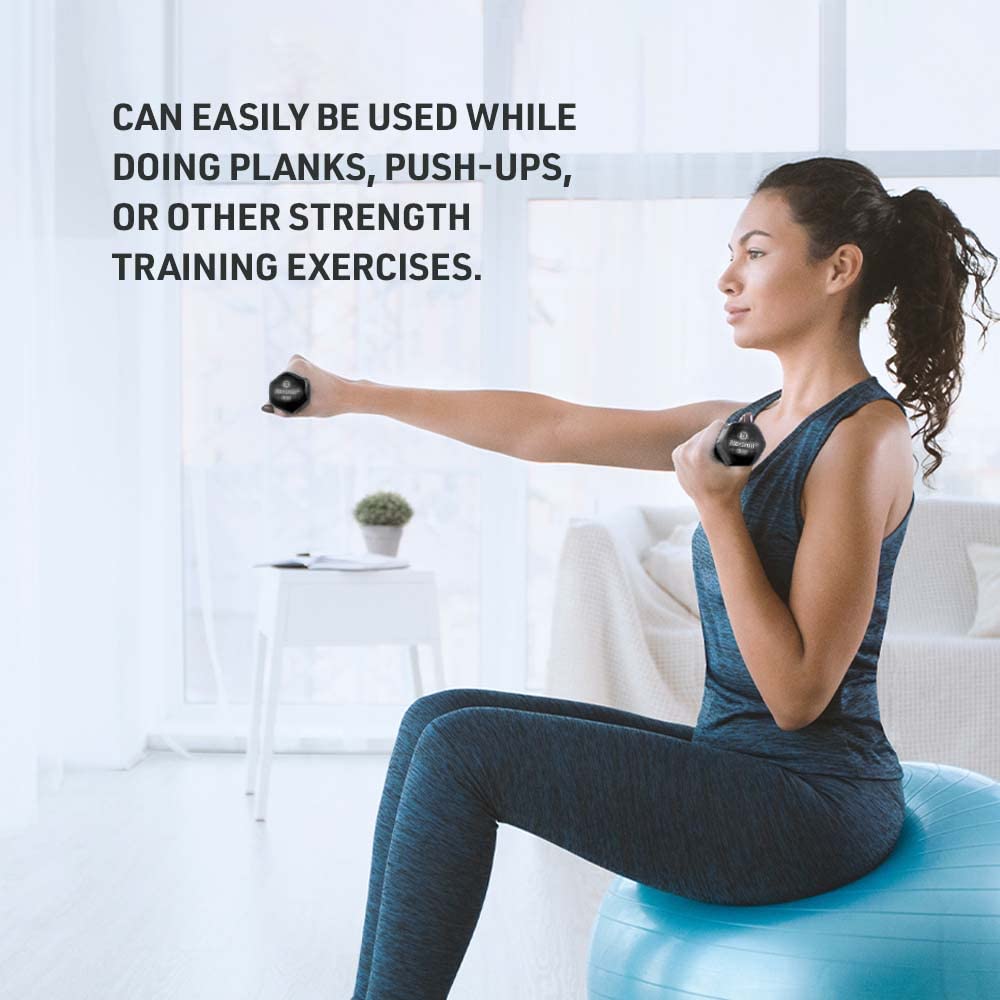 Body Sport Neoprene Dumbbell Weight, 5 lb. (2-Pack) - Latex-Free, Strength Training Equipment for Home Fitness & Gym Workouts (Black)