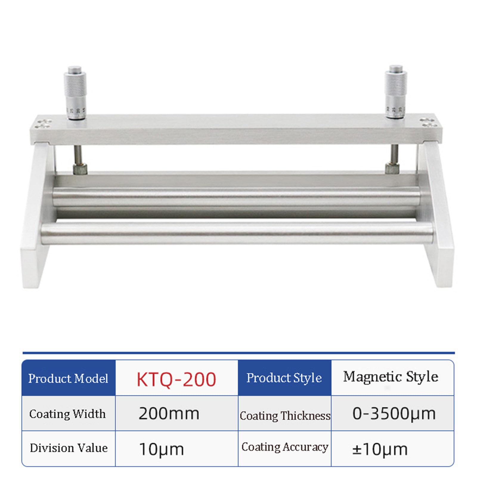 Aplikator powlekania laboratoryjnego 0-3500μm Precision Doctor Blade, narzędzie do kontroli grubości folii na mokro do farb i kosmetyków, podstawa magnetyczna, szerokość 50-300 mm, rama ze stopu alumi