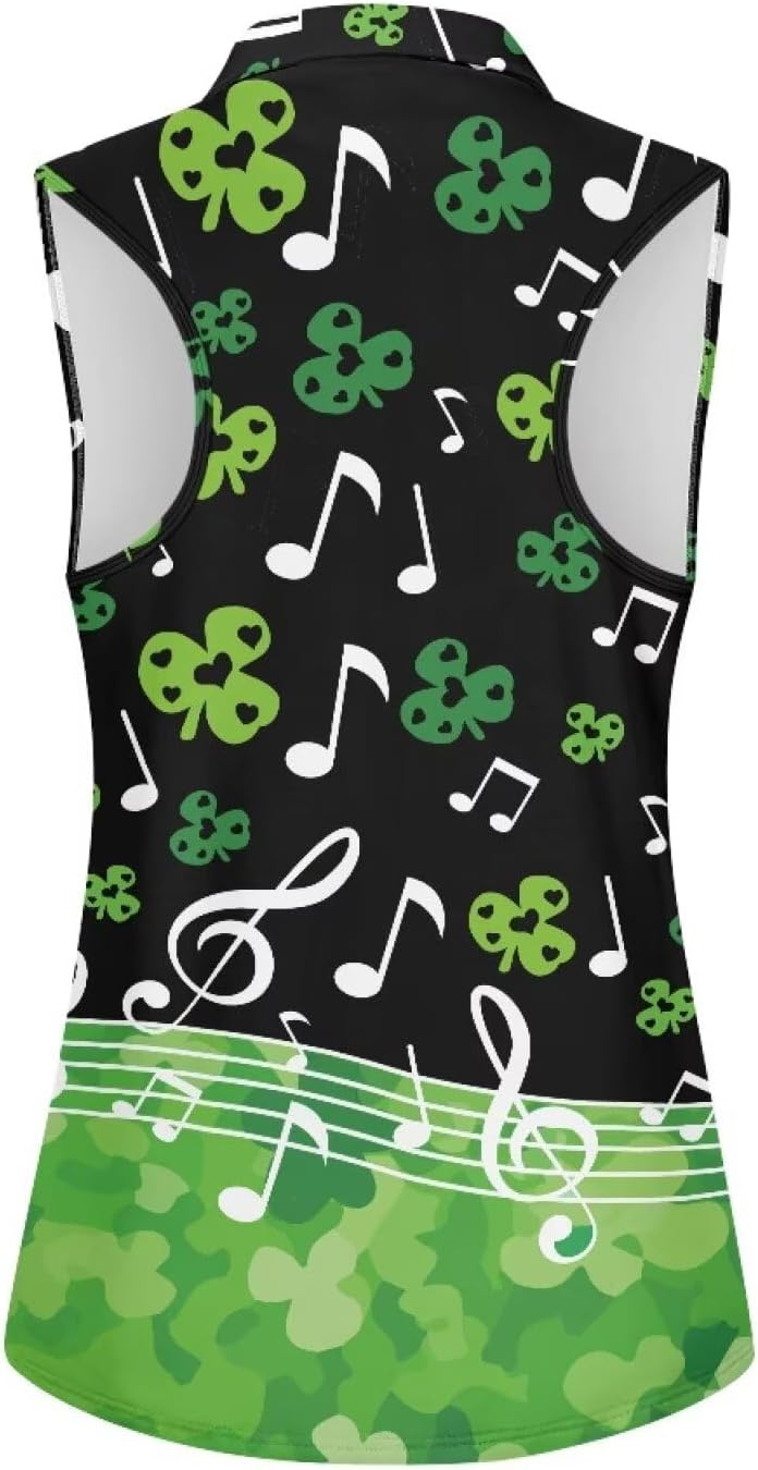 GULANGYU Halloween Print Womens Golf Shirt Sleeveless Polo Shirts Tennis Tank Top