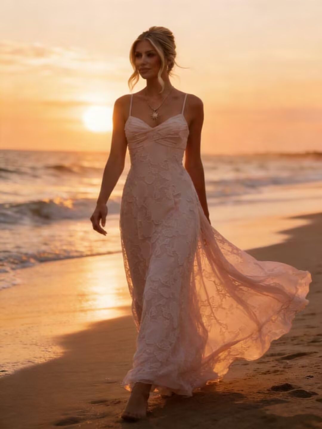 Floral Bridesmaid Dresses for Women Spaghetti Strap Jacquard Long Formal Evening Wedding Party Gown Dress