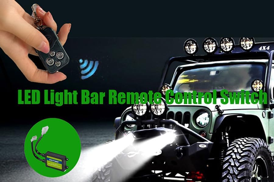 Interruptor Remoto Inalámbrico Para Barras De Luz LED (12V) - Controla ON/OFF, Strobo Lento Y Rápido (30m Alcance)