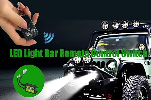 SOMAER Wireless Remote Control Switch for LED Light Bar Relay Wiring Harness-Waterproof Design - ON/Off, Strobe,Flash,Pulse Functions,Waterproof-1 Key Included - Thumbnail 2