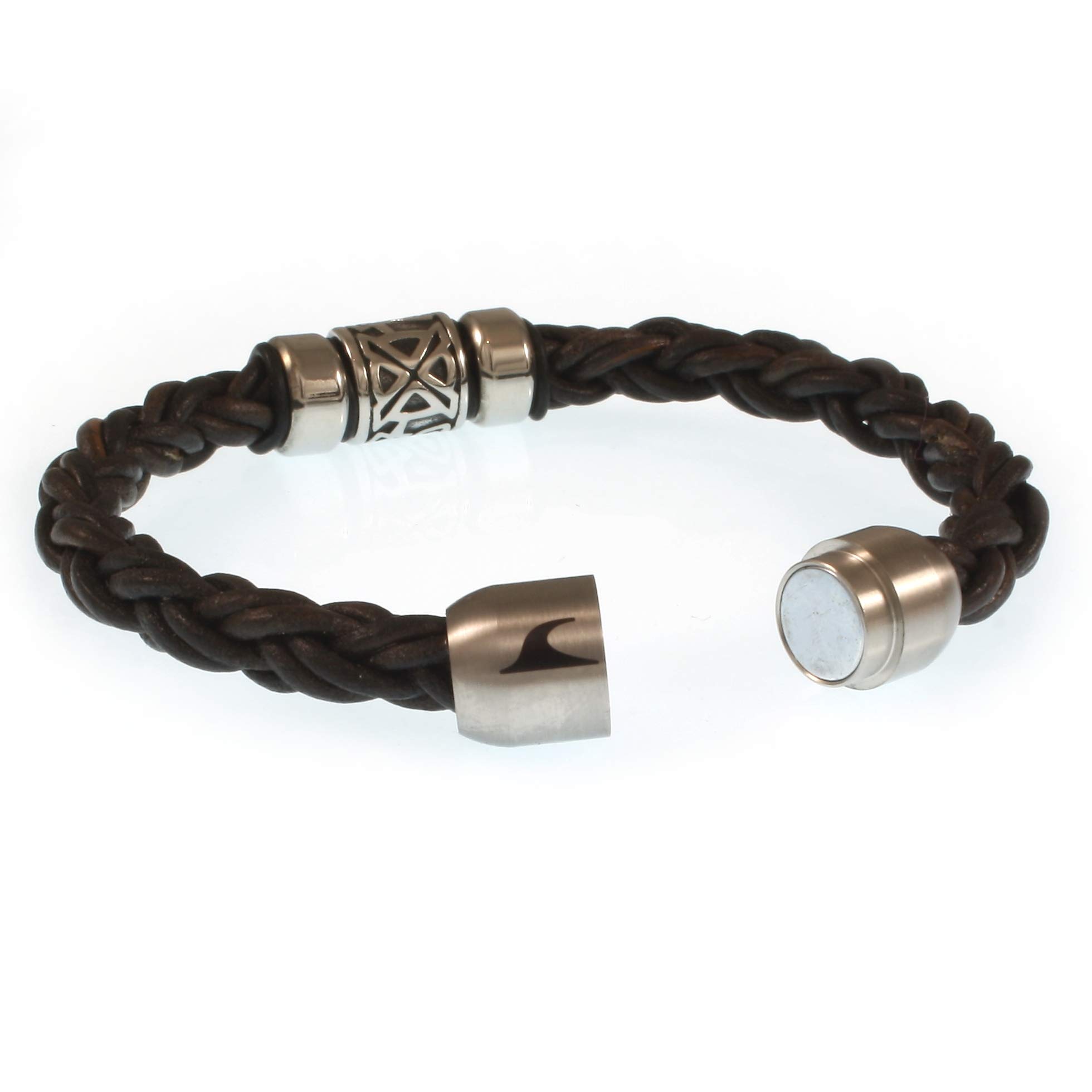 Leder-Armband FUERTE SHINE ZO Dunkelbraun Surfer Damen Herren
