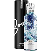 Bougie Hokusai Insulated Water Bottle, Gift Tube, 25-Ounces, Stainless Steel, Multicolor, Kitchen Decor