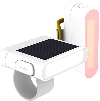 MPOWERD Luci Solar Bike Light Set | Headlight 100 Lumens with White LEDs | Taillight 40 Lumens with RGB LEDs | Rechargeable via Solar or USB | Waterproof | Lasts Up to 15 Hours