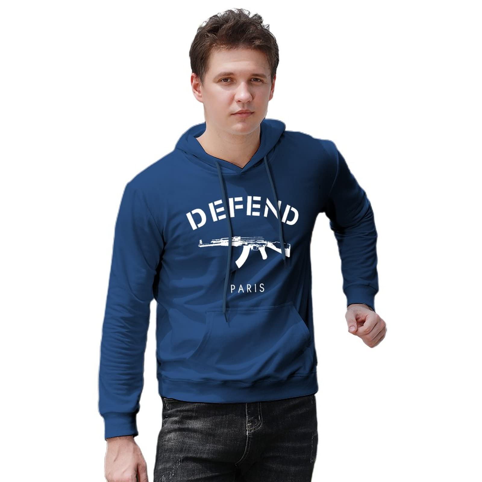 shijiNew Defend Paris Ak47 Funny Tumblr Hoodie New Men's Hoodies Hoodie Navy S
