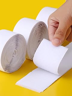 SHENHE 3M Hook & Loop Fastening Tape, 118 Inch Length 0.78 Inch Width Strong Self Adhesive Tape Strip Fastener, Self Adhesive Tape for Home White one-Size