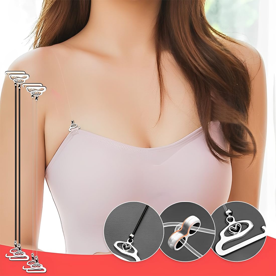 6 Paires Bretelles De Soutien-gorge Invisibles Réglables - Silicium Antidérapant