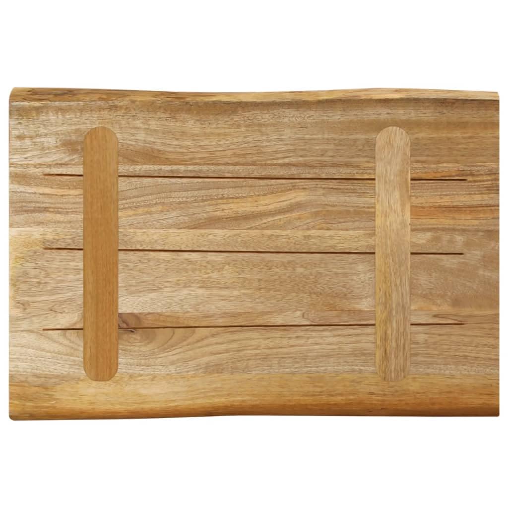 vidaXL Tischplatte, Holzplatte für Tisch Esstisch Couchtisch, Massivholzplatte Baumkante, Ersatztischplatte, 60x40x2,5cm Raues Mango Massivholz