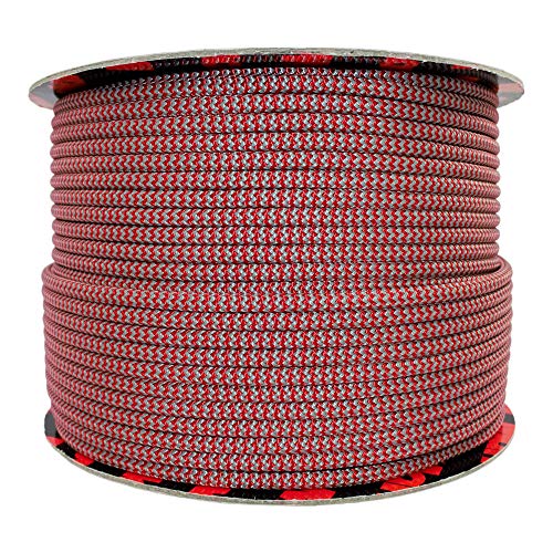 SGT KNOTS Marlow Solid Braid Utility Rope for Outdoor, Tie Downs and Leisure Marine (8mm x 656ft, Red)
