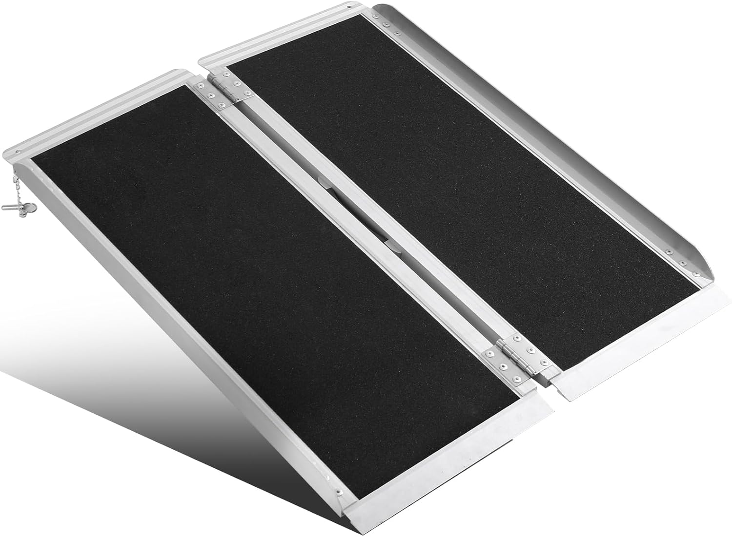 4FT Portable Wheelchair Ramp Anti-Slip Aluminum Folding Portable Ramp 800LBS Capacity Folding Non-Slip Aluminum Handicap Ramp, for Home Steps, Stairs, Doorways, Car, Curbs(4FT Using Height 3-9inch)