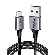 UGREEN Cavo USB Type-C Ricarica Rapida 3A QC3.0 480Mbps Cavo USB C Nylon Intrecciato Compatibili con iPhone 17 16 15 Pro Max Plus Galaxy S25 S24 A16 A56 Xiaomi Note 15 14 Pixel 10 9 iPad Air (0.5M)