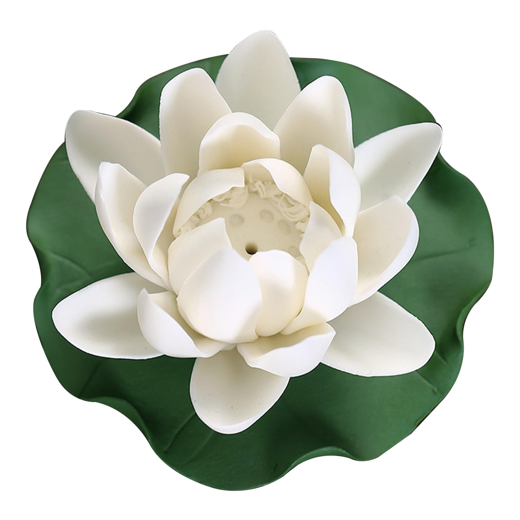 Porte-encens lotus blanc pour studio de yoga et salon zen