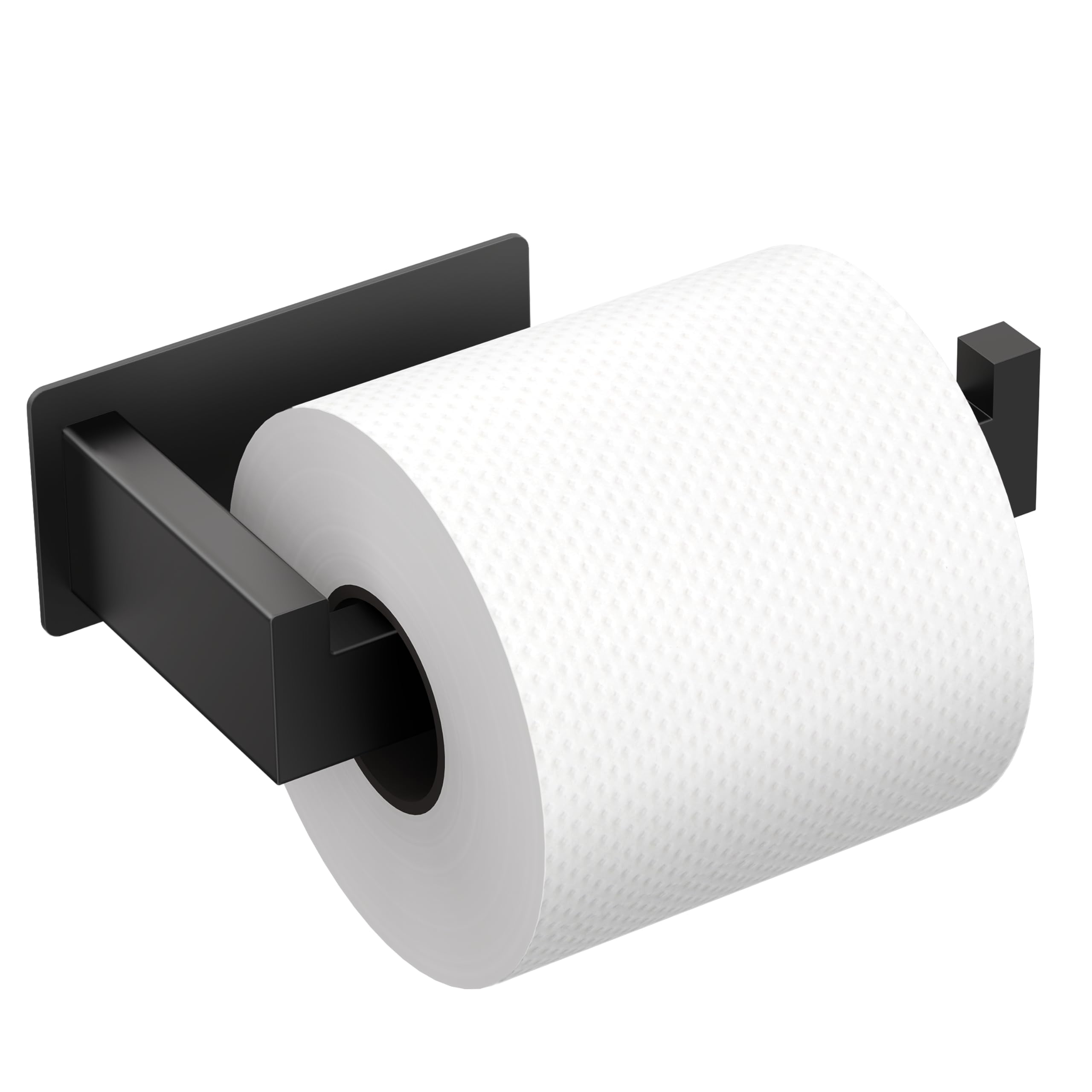Auxmir Toilettenpapierhalter ohne Bohren, Selbstklebend Klopapierhalter Edelstahl Toilettenpapierhalter Rollenhalter Klorollenhalter WC Halter Papierhalter für Küche Toilette, Schwarz