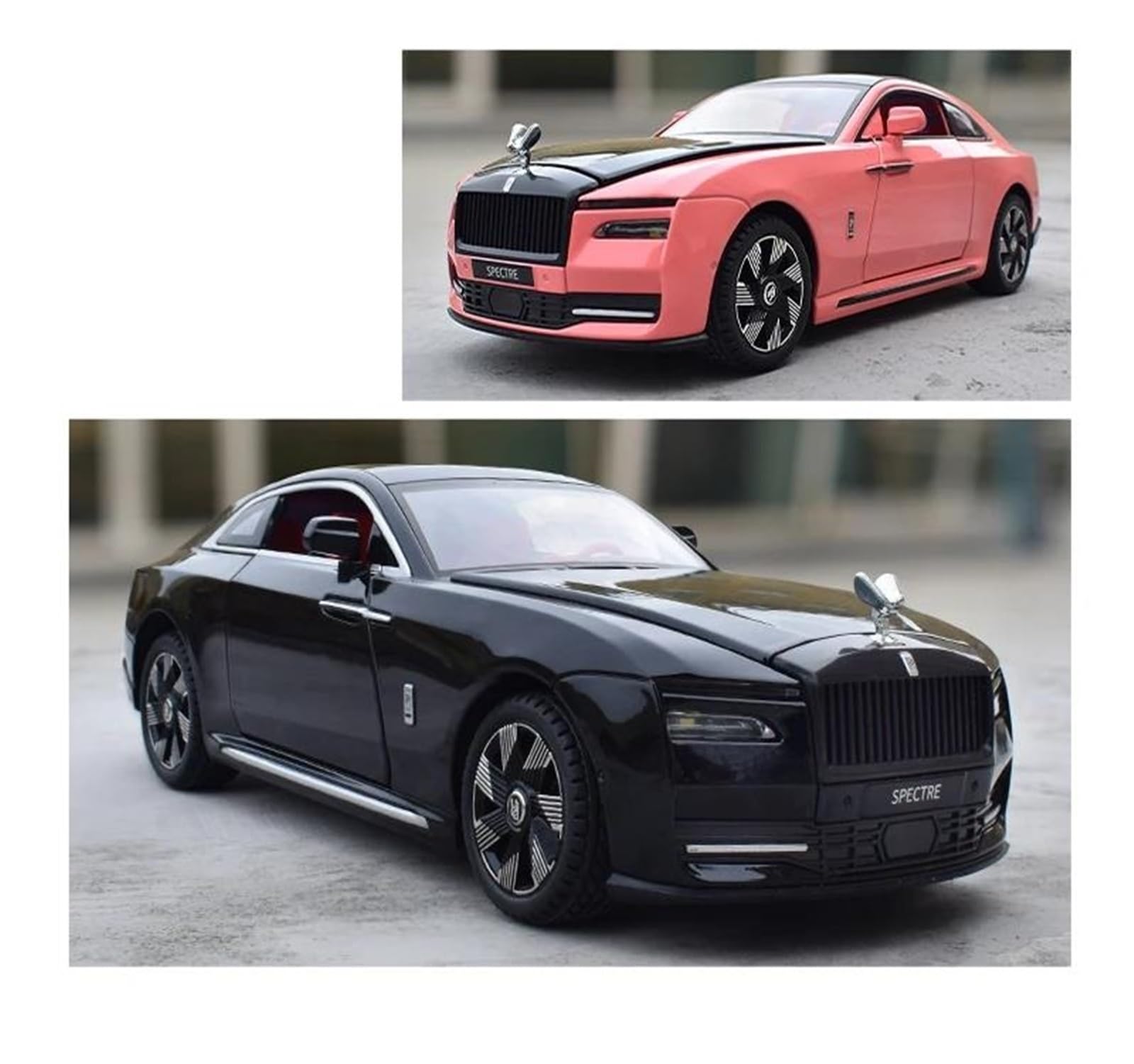 Veicoli a Motore in Scala Modello di Auto in Lega in Scala 1/24 for Rolls Royce Spectre, Modello in Metallo Decorazione for La Casa Ornamenti Modello di Auto Replica(Black)