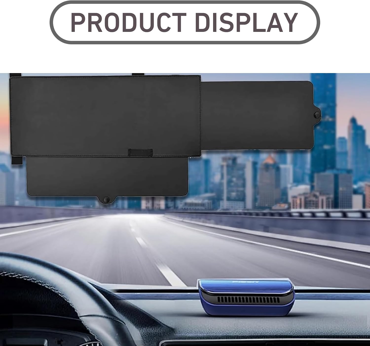 Sun Visor Extender for Car, Universal Clip-On Visor Extender Attachment, Anti-Glare Side Sun Blocker for Car Truck SUV, Automotive Interior Sun Protection (Black)