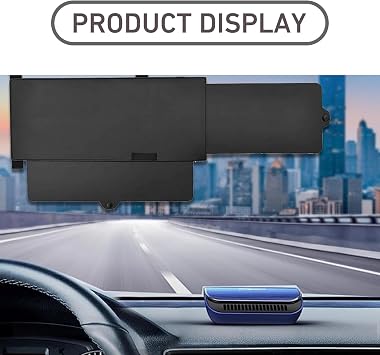 Sun Visor Extender for Car, Universal Clip-On Visor Extender Attachment, Anti-Glare Side Sun Blocker for Car Truck SUV, Automotive Interior Sun Protection (Black)