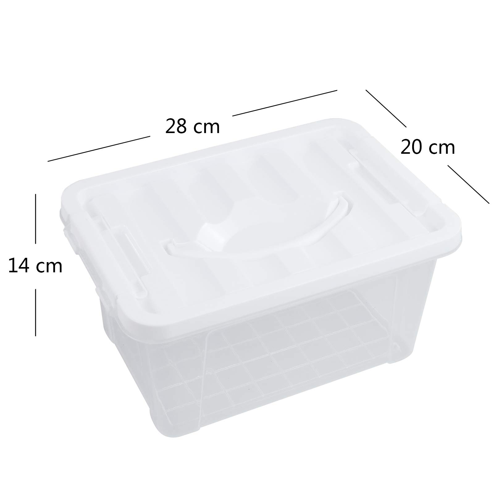 Hespama Lot de 6 boîtes en plastique transparent avec couvercles, conteneurs de rangement de 5 l