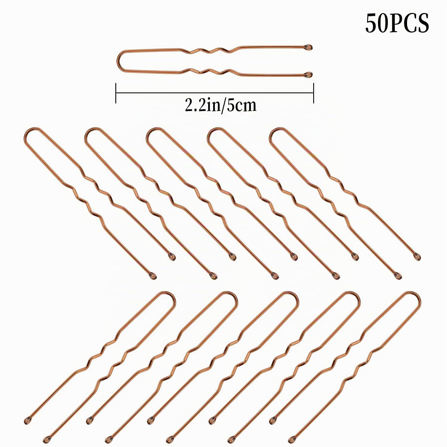AIEX 50 piezas Kit de horquillas U, pinzas para el cabello, para mujeres, niñas y peluquería, marrón