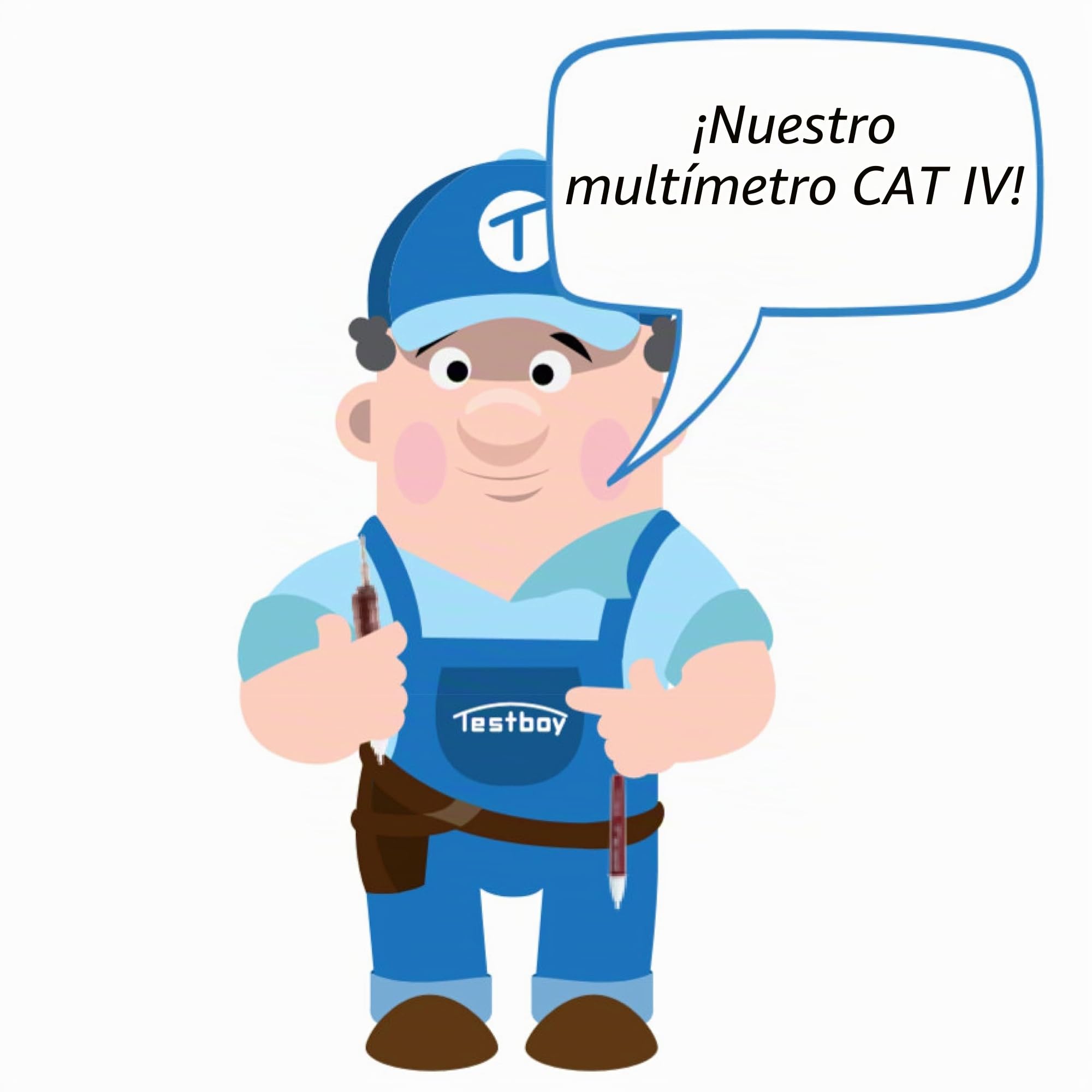 Multímetro digital Testboy 3000 con detector de rotura de cable y nivel de seguridad CAT IV (linterna LED, rango automático, retención de datos, carcasa de plástico ABS), rojo/negro