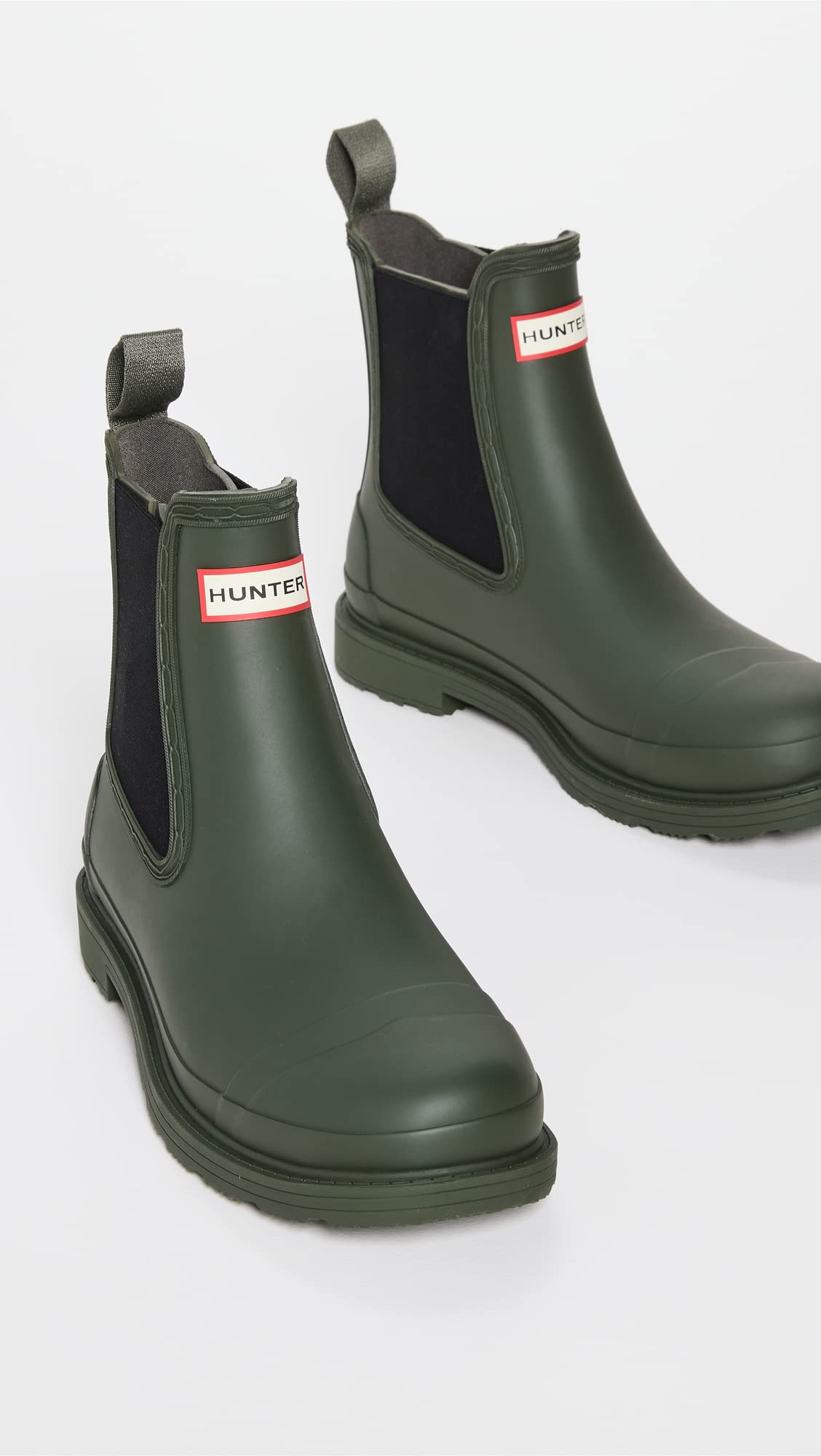 Hunter Uomo Stivali Commando Chelsea Wellington, Nero