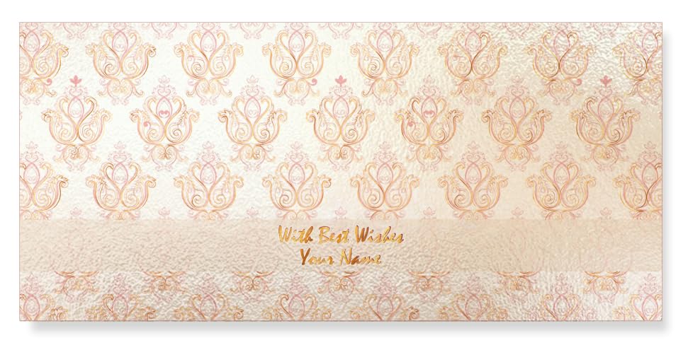 Image of Brown Cloud Customised Gold Foil Shagun /Money /Gift Envelope /Lifafa printed on Velvet finish card with inside printing with Personalized Message /Name for festivals /events (SE IN 07)(Pack of 10)