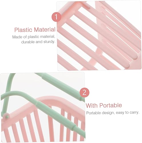 Miniatura 5 de Cesta de almacenamiento de 3 piezas de plástico rosa