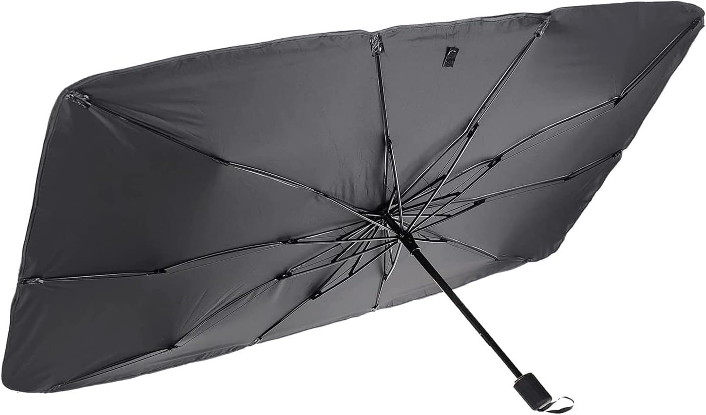 Front Car Sun Shade Steering Wheel Cover, Foldable Car Sun Shade With Anti UV Rays, Car Umbrella For Front Windows, Suitable For Most Cars, SUVs, Trucks, 140 X 78 Cm - View #3