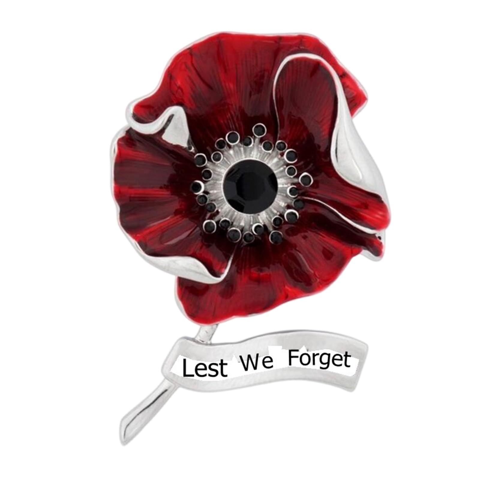 Mzran Unisex Lest We Forget Poppies Brooch Pin Enameled Flower Lapel Pin Solider Remembrance Day Jewelry Memorial Gifts Red Flower Brooches For Womens Remembrance Poppies Lapel Pins
