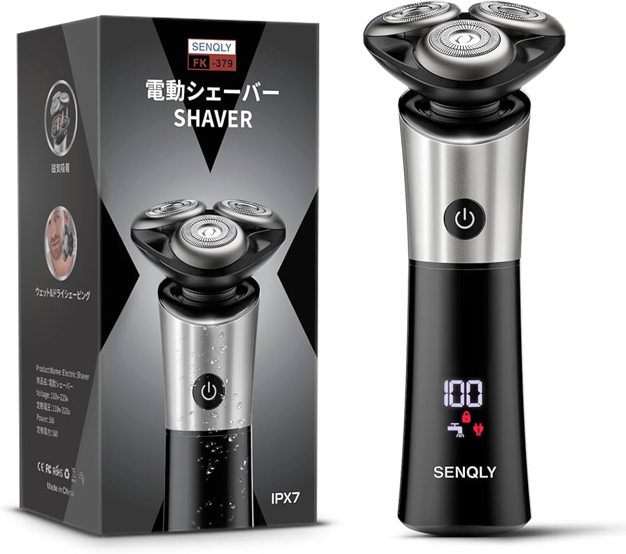 シェーバー メンズ 髭剃り 回転式 3枚刃電動 乾ロック機能 LEDディスプレイ シェーバー メンズ 髭剃り 回転式 3枚刃電動 乾ロック機能 LED