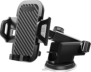 Car Phone Holder Universal 360 Degree Rotation for All Cars and Phones Universal Car Phone Holder - Car Dashboard Windshield (Black Carbon Code:2937) - by KaberMisr 2020