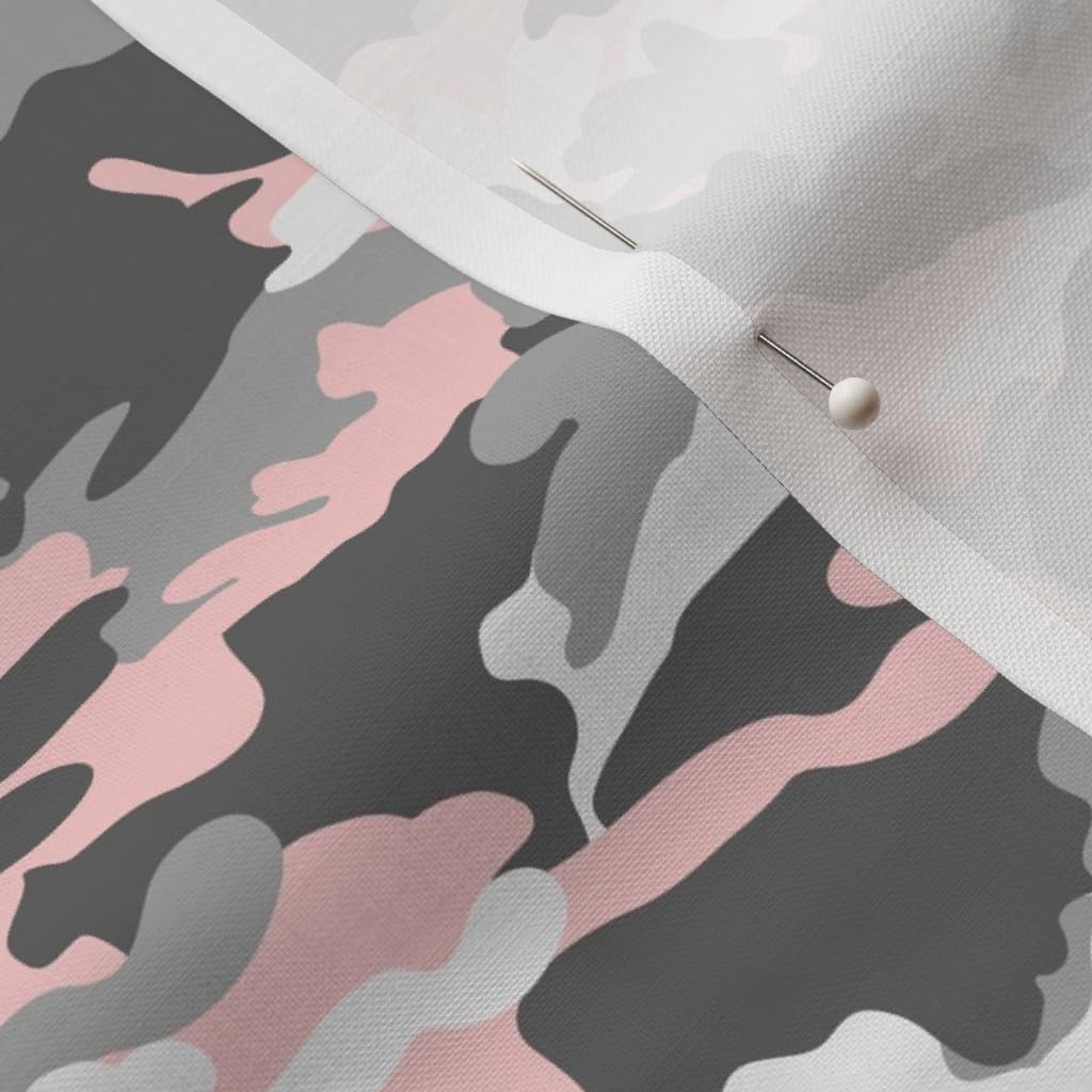 Spoonflower Fabric - Pink Gray Camouflage Camo Little Lady Coordinate Arrow Trendy Woodland Printed on Petal Signature Cotton Fabric Fat Quarter - Sewing Quilting Apparel Crafts Decor